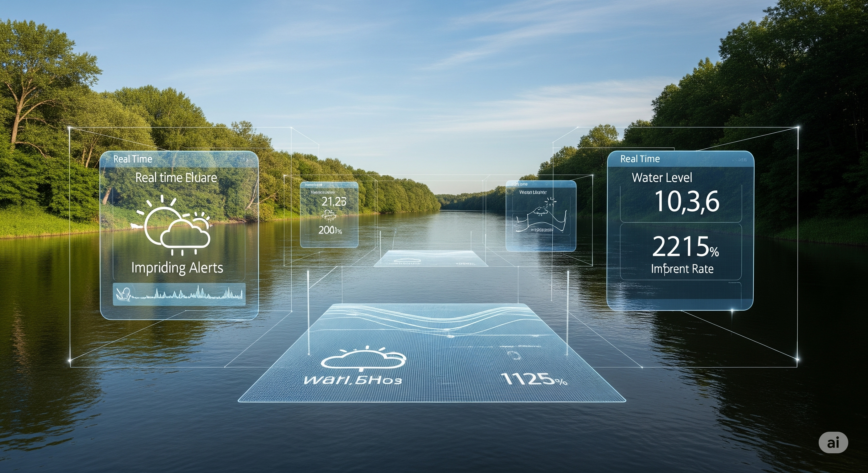 GuardianFlow dashboard over river